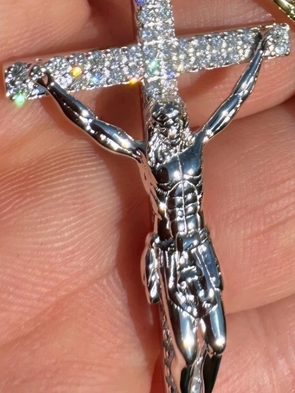 Iced Out 3D Jesus On Cross Moissanite Pendant - Real 925 Silver 2" NEW